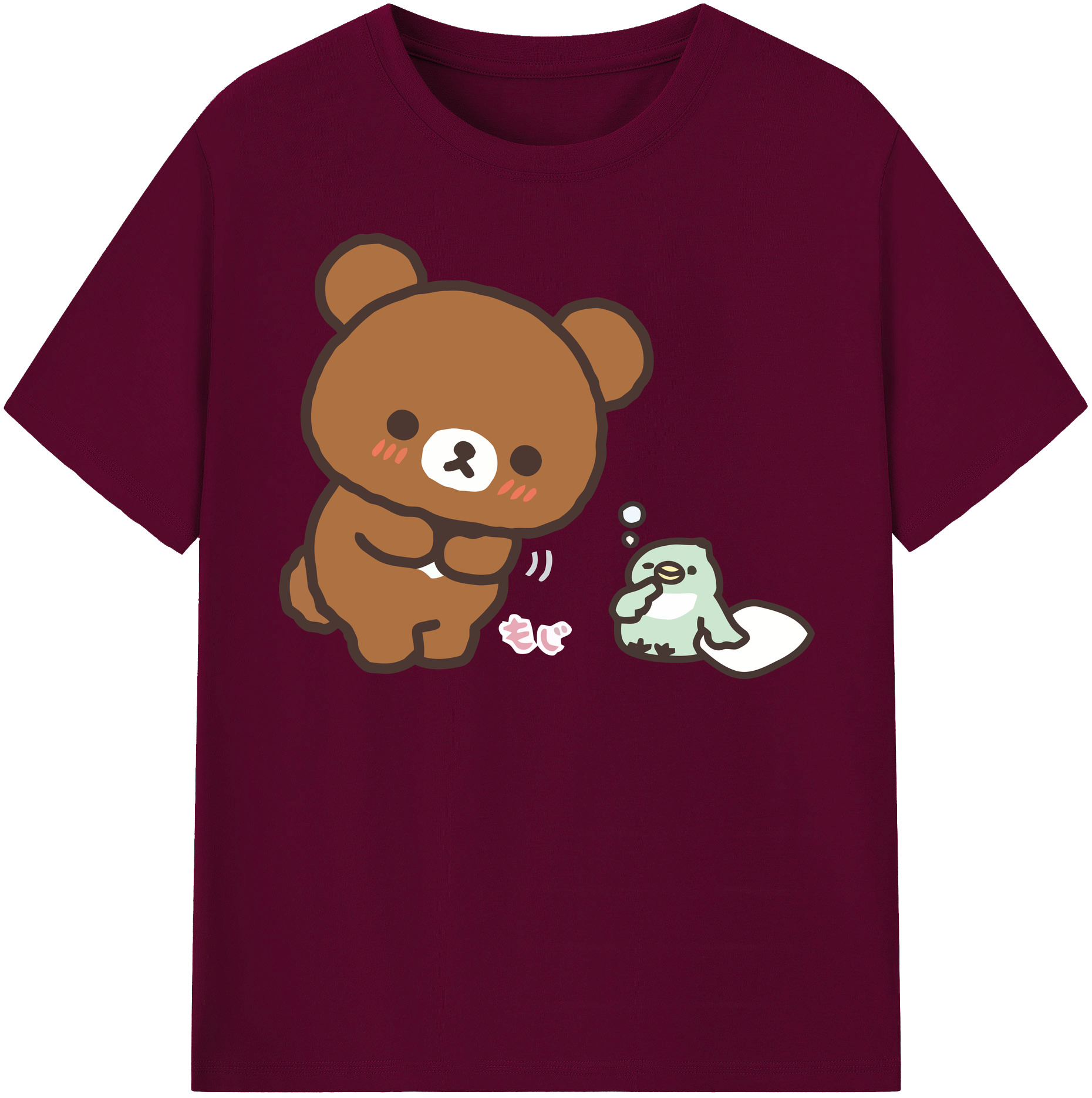 （画像用） リラックマ リラックマ キイロイトリ Rilakkuma Korilakkuma Kiiroitori レディースカジュアルプリントTシャツ（綿100％）